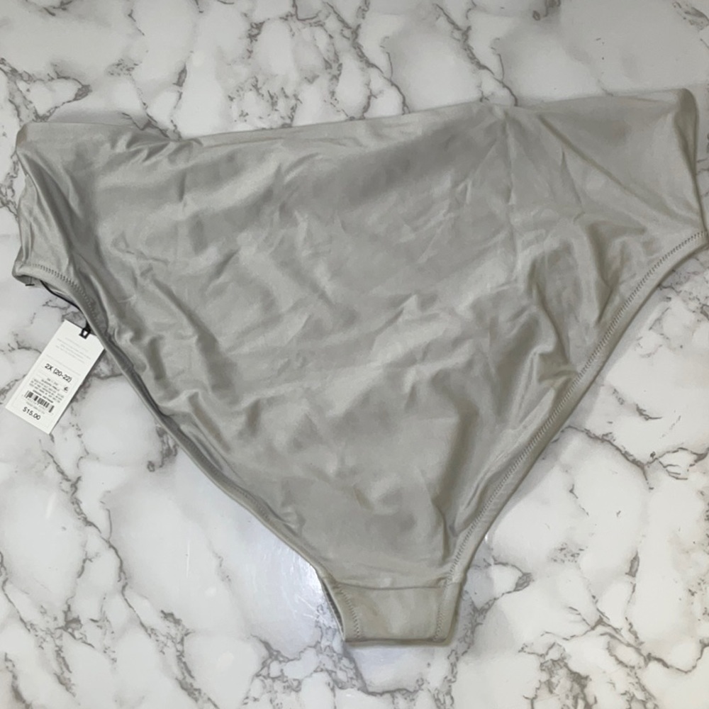 Shade & Shore Women Bandeau Silver Top Cheeky Bikini Swim Set Various Sizes - Picture 7 of 10